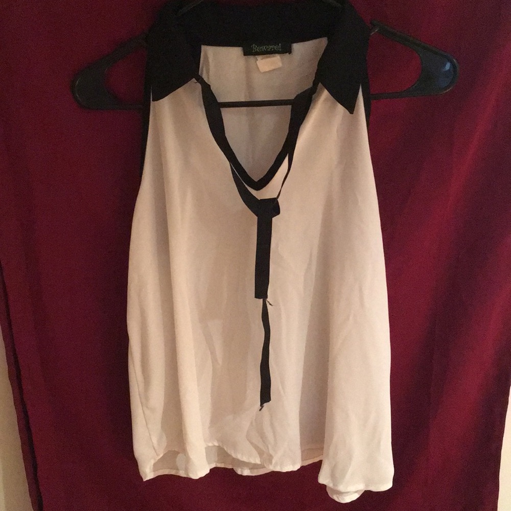 Cream and black blouse